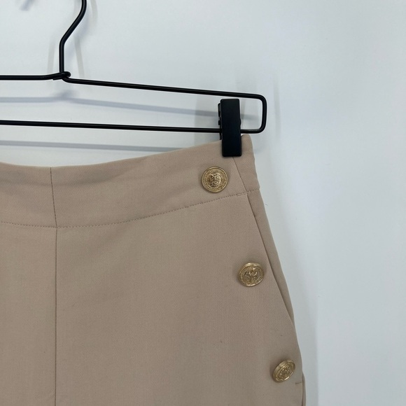 Zara Gold Button Embellished Sailor High Rise Tailored Trousers - Picture 3 of 8